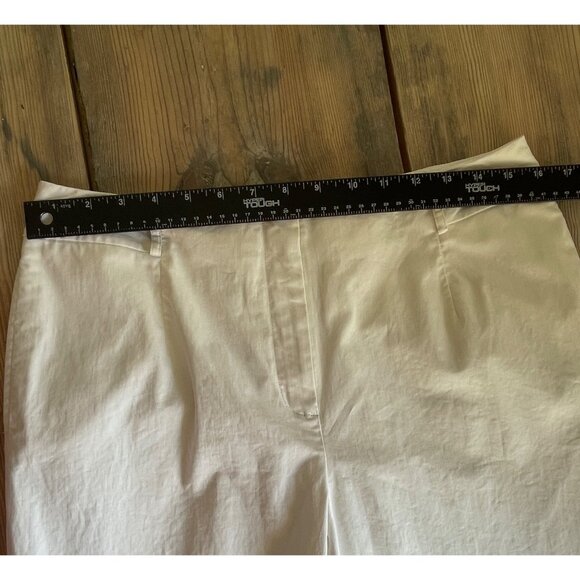 Talbots Wide Leg Chino Pants Womens 12 White Lined Stretch Fabric Made in Italy - Picture 8 of 11